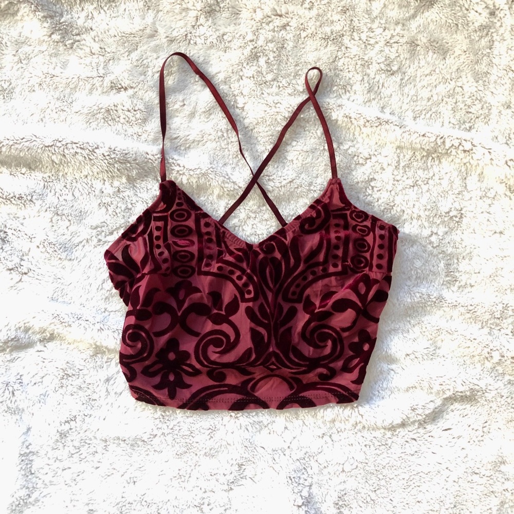 ANGL velour crop top
